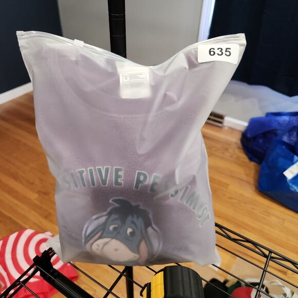 VTG Y2K Disney Store Eeyore Womens L Large Winnie The Pooh Fleece Sweatshirt - Picture 12 of 12